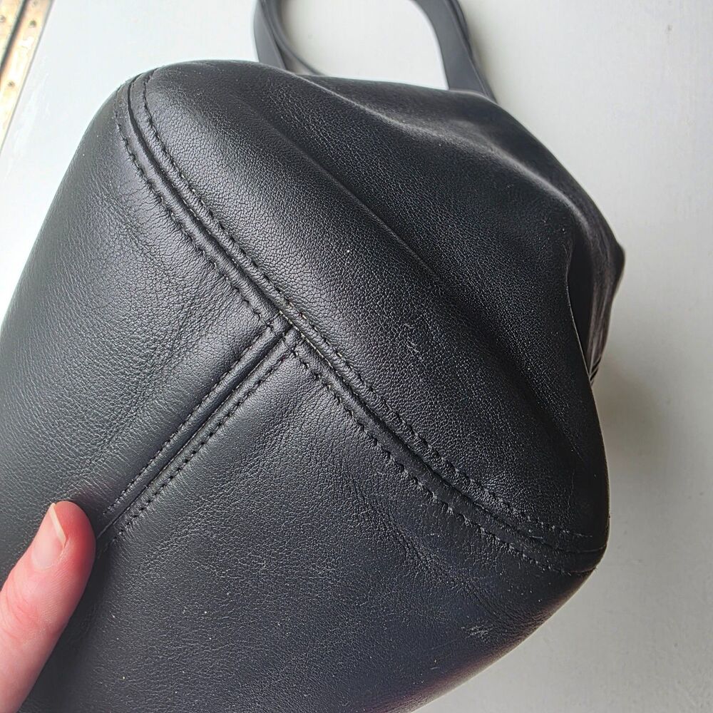 Vintage Coach Waverly Soho Buckle Shoulder Bag Black Leather Bucket 4157 Y2K - Picture 5 of 11